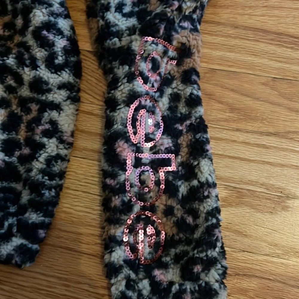 Bebe girls outfit sequins, cheetah, print and fleece